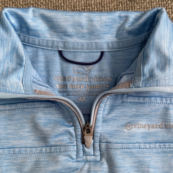 Vineyard Vines Baby Blue Quarter-Zip Performance Shep Shirt Pullover - Picture 2 of 7